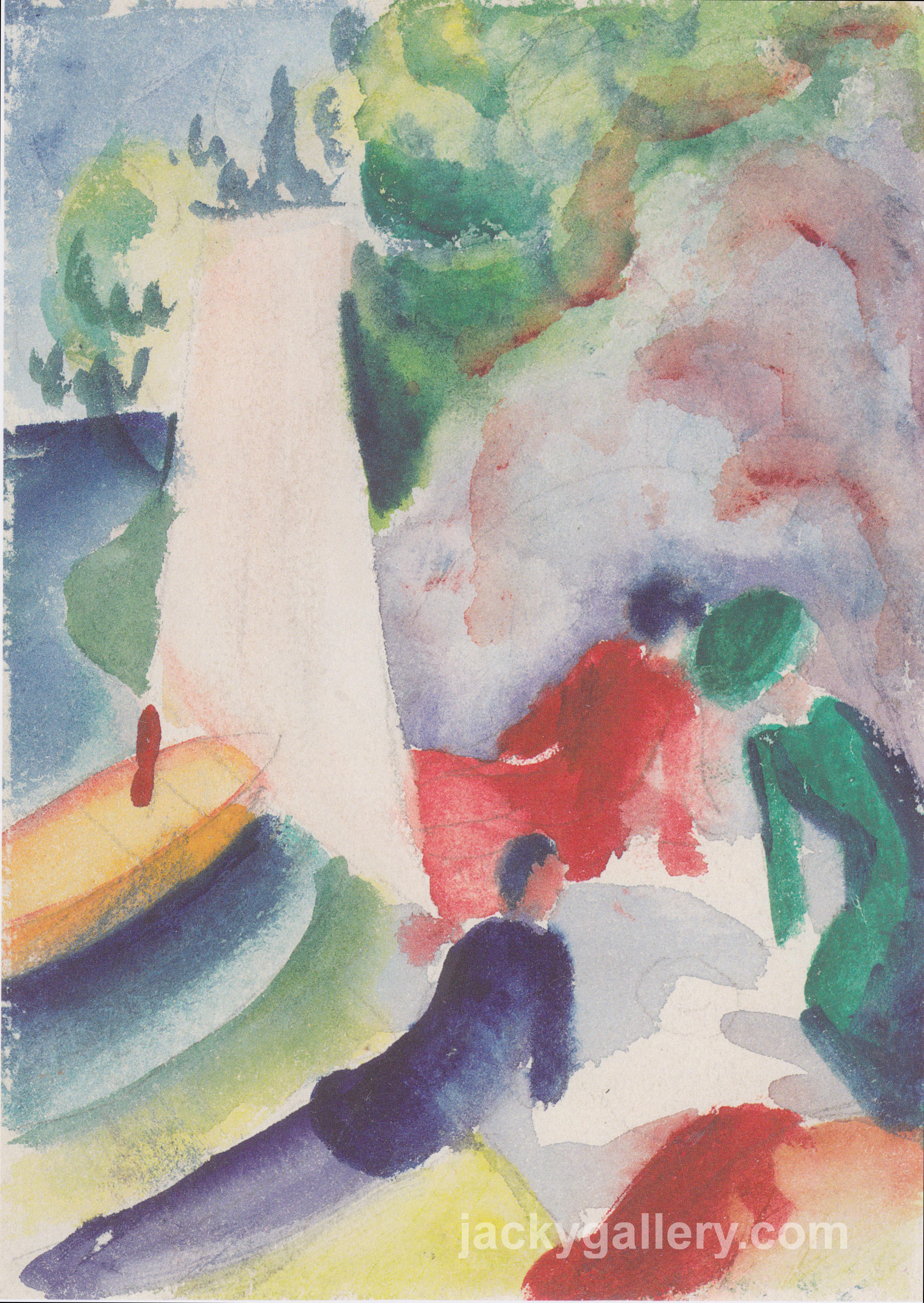 Picnic on the Beach, August Macke painting
